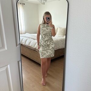 Abercrombie & Fitch Green and White Leaf Print dress